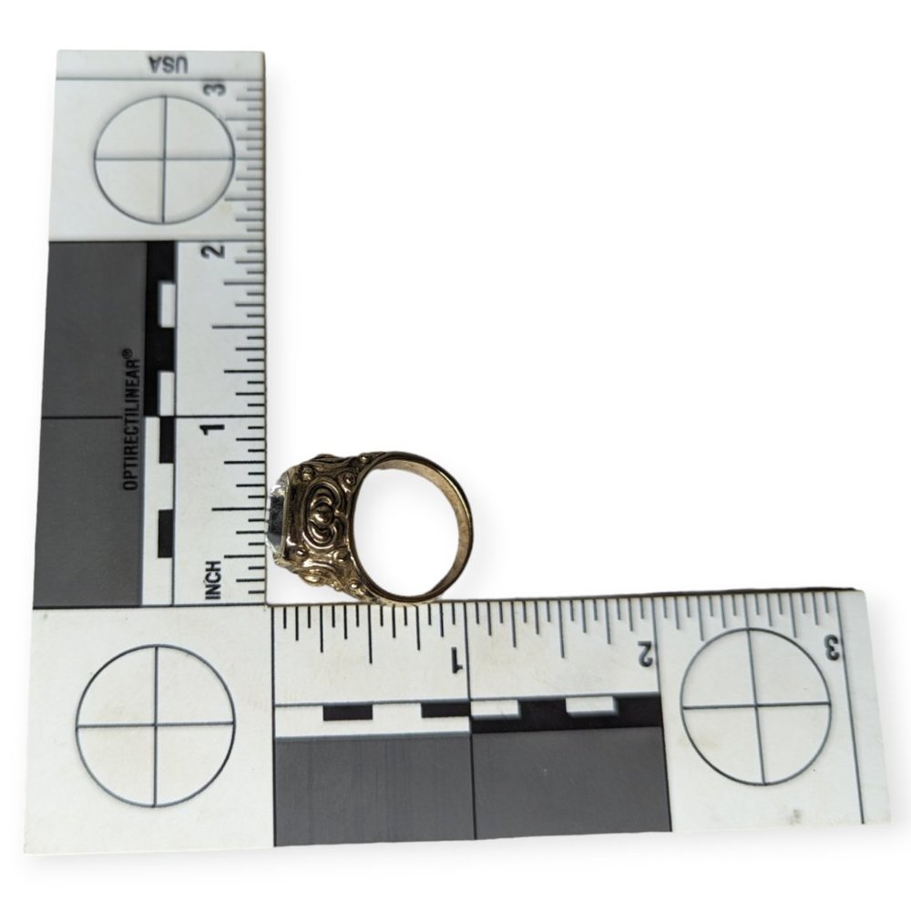 Gold Tone & Large Rhinestone Ring - Picture 8 of 9